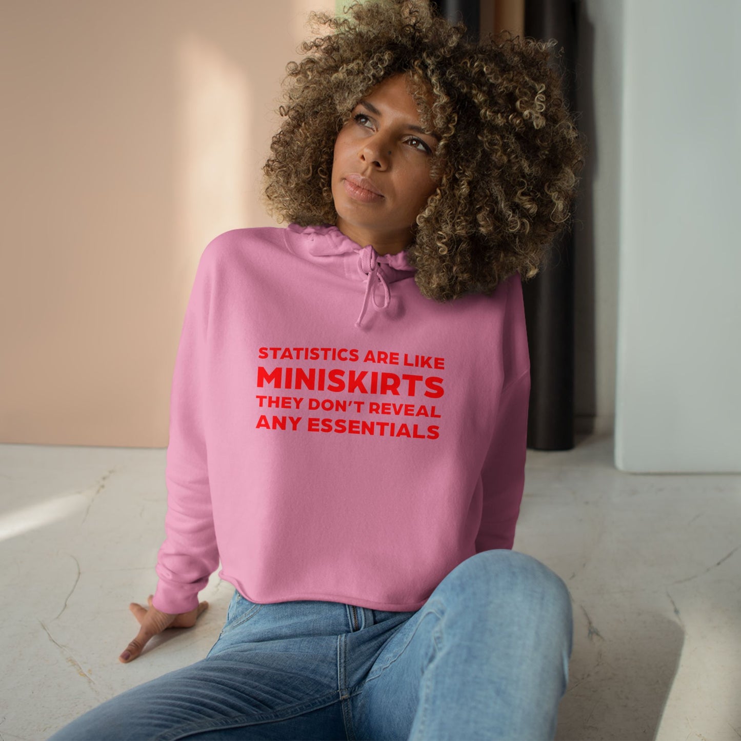 Miniskirt Appreciation Crop Hoodie