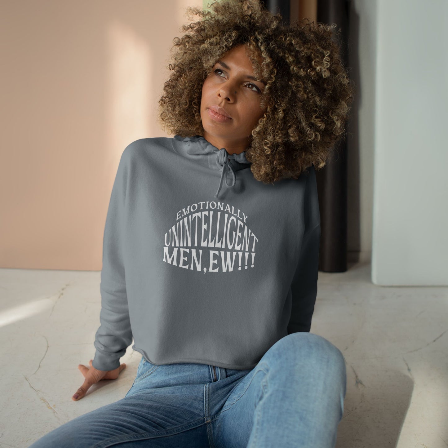 Emotional Unintelligence Crop Hoodie